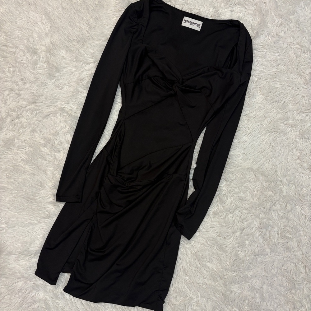 Princess Polly Maxam Long Sleeve Mini Dress Black - Picture 4 of 6